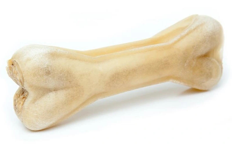 Håndlavet Presset Tyggeben med fyld af struds 17 cm 115 g - stort tyggeben